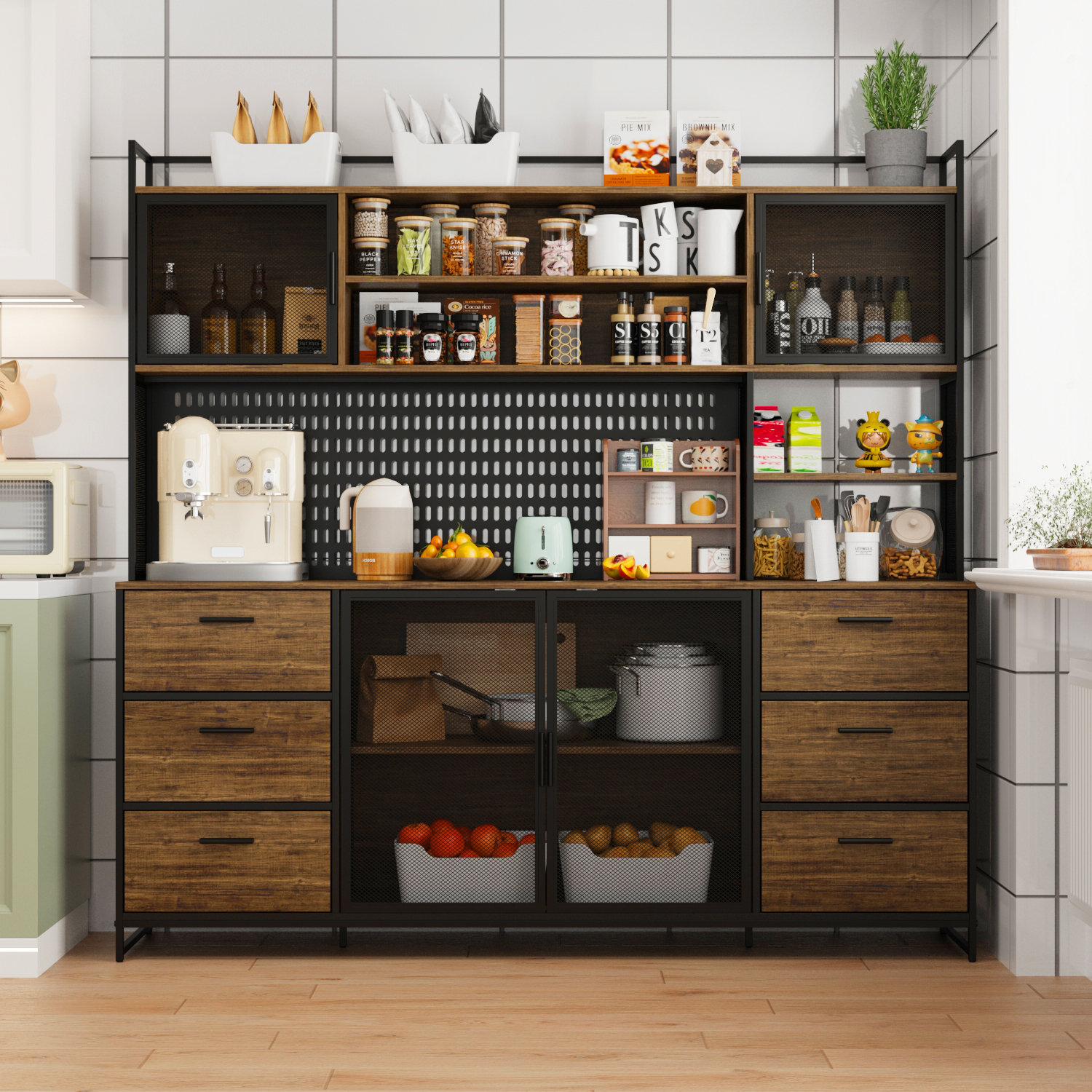 17 Stories Redonda 68.5'' Kitchen Pantry & Reviews | Wayfair